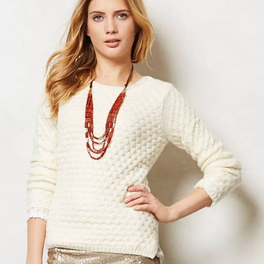 Anthropologie Field Flower Rennes Texture Sweater Gem